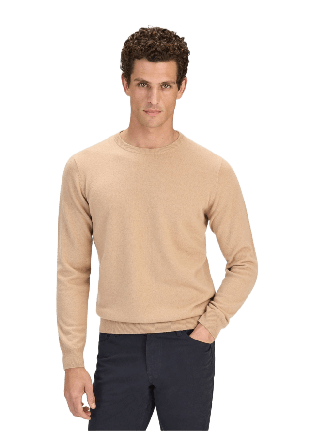 John Henric Pure Cashmere Crew Neck Sweater (franke) Tröjor Herr Beige M