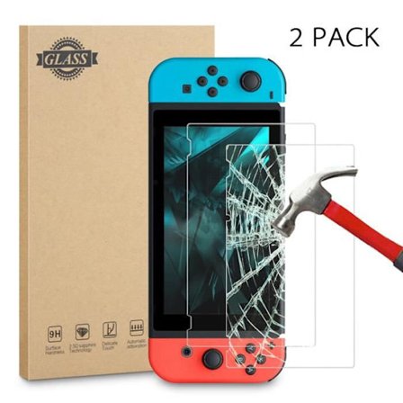Skärm Skydd - Nintendo - Switch 2017 - Härdat Glas - Paket med 2 - Transparent
