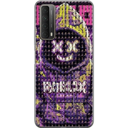Yhteensopiva Puhelinkuori Huawei Huawei P smart 2021 Roblox-huppari suunniteltu sadoista pienistä Roblox-hahmoista, luova mosaiikkisuunnittelu lila j