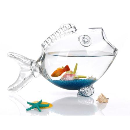 Fiskglasskål Statyett Klar Transparent Glas Fiskformad