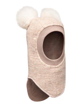 Huttelihut Balaclava Wool Alpaca Pompoms - Pink - 48 -12M