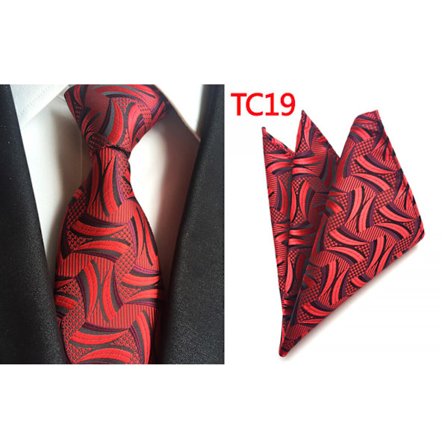 Herr slips Paisley vävd siden slips set med ficka Suqare F