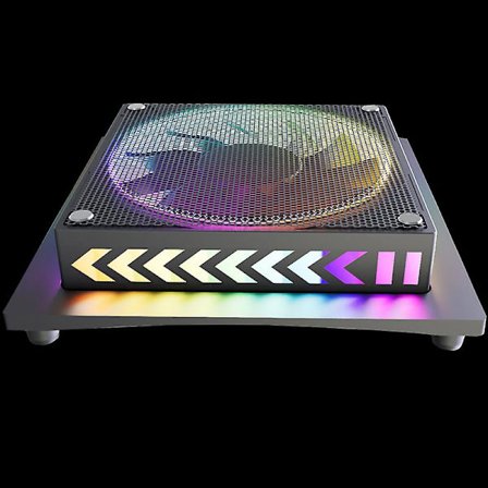 Kylfläkt kompatibel med Xbox Series X, med LED-ljus, dammskyddande metallnätfläkt externt kylsystem