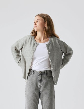 LMTD Nlflodet Ls Short Knit Cardigan Noos - Grey - 170-176