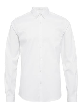 Plain Twill Stretch Shirt L/S Skjorta Business Vit Lindbergh