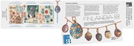 Finland - 1988 Fabergé hæfte med FINLANDIA 2017 overtryk - Postfrisk frimærkehæfte. Oplag kun 6.000 stk.
