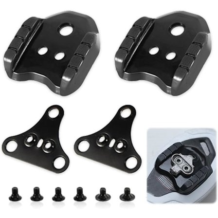 1 par landevejscykelsko klampeadaptere, sko adapter stegjern, SPD kileadapter med 3 huller, stål cykelsko klamper