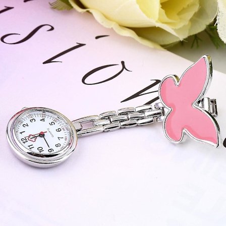 Søt Butterfly Sykepleier Klips-på Brosje Kvarts Lommeur