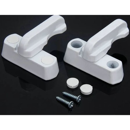 Ikkunalukko - Sinkkiseos - 4 kpl valkoinen kotitalouden turvaovensalpa, yhteensopiva eri ovi-ikkunoiden kanssa - Kotiturvallisuus