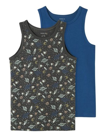 name it Nkmtank Top 2P Iron Space Noos - Grey - 146-152