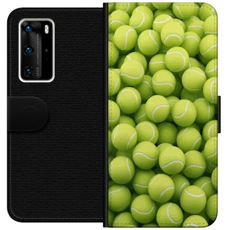 Kompatibel Tegnebogsetui til Huawei Huawei P40 Pro Mønster af grønne tennisbolde i høj detalje, sporty motiv med gentagende tekstur og stærke farv