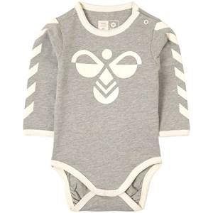 Kids - Hummel Grey Melange Flipper Logo Baby Body 4-6 months (68 cm) - All in ones - 4-6 months (68 cm) - Grey - Junge