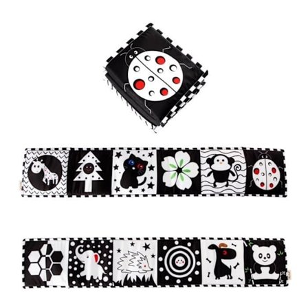 Babyleker, babybøker, sensoriske babybøker, Montessori babyutvikling 0-12 måneder, vaskbar, sammenleggbar, gjenbrukbar