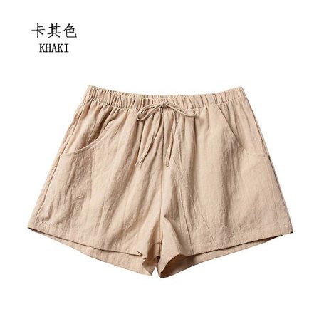 Sommar Shorts i bomullslinne Kvinnor High Midja Oversize Shorts Korta Byxor Kvinnor Mode Casual Shorts Kvinna S-xl Z