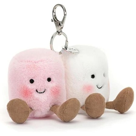 Et par Jellycat Amuseable Marshmallow Taske Charm Nøgleringe, Vedhæng Nøgleringe Taske Dekoration Plyslegetøj til Fødselsdagsgaver