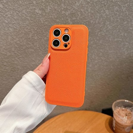 Skal för iPhone 17 Pro Orange hud enkel textur