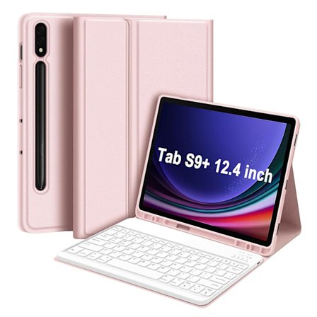 Tabletin näppäimistö ja suojakotelo - Värikäs langaton Bluetooth-näppäimistö taustavalaistuksella ja TPU-tabletin suojakotelo Galaxy Tab S9+/S9 Plus 