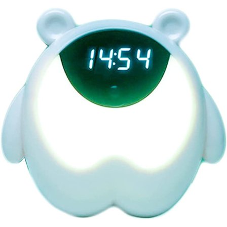 Barnealarmklokke, ok å vekke klokke nattbordsklokke sovelydmaskin for småbarn, barn, studenter, gutter og jenter
