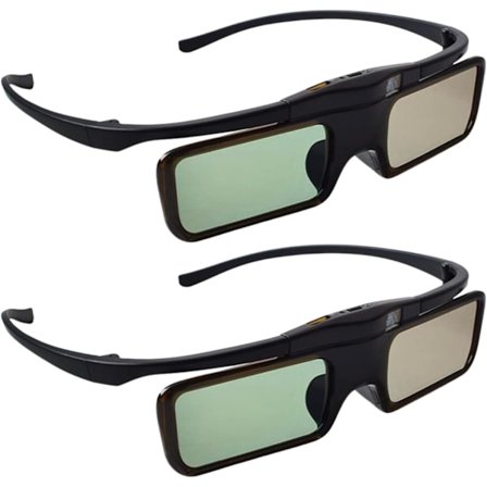 2X 3D Active Shutter Briller Genopladelige til RF 3D TV, 3D Briller til Sony, Panasonic, Epson 3D Projektor, Samsung 3D TV