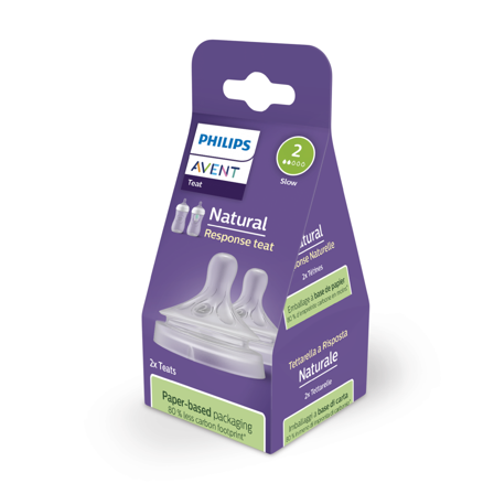 Philips Avent Natural Response Teat, 0 mnd +, 2 stk.