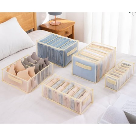 5 stk skaparrangør, oppbevaringsboks for jeans, kleskuff