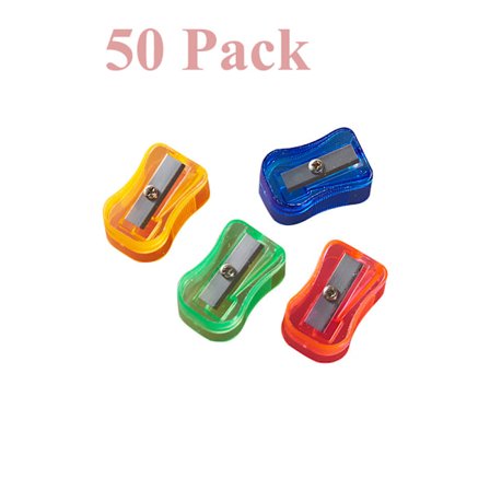 Sæt med 50 Blyantspidser i Plastik (Tilfældige farver)