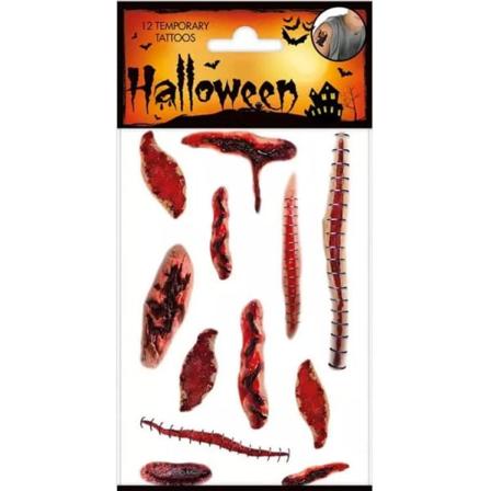 Tatueringar Halloween stygn multifärg one size