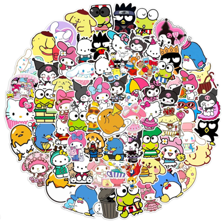 100 söpöä tarraa kannettavaan tietokoneeseen, puskuriin, skeittilautaan Sanrio