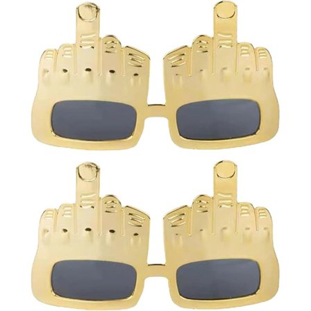 2-pakning Festsolbriller med fingerfestrekvisitter Morsomme briller Trendy solbriller for voksne barnefester