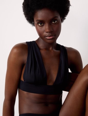 Etam Harmonie Swim - Wireless Triangle Bra - Black - M