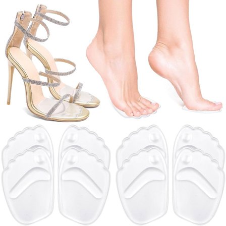 Gel indlægssåler - 4 par - Forfodspuder - Gennemsigtige