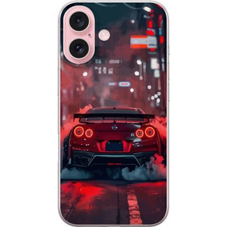 Kompatibelt Mobildeksel til Apple iPhone 16 Sportsbil Rød Drift Racing Tuning