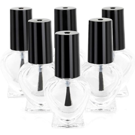 6x tomme hjerteformede neglelakkflasker