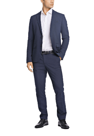 Lindbergh Plain Mens Suit Kavajer Herr Blå 46