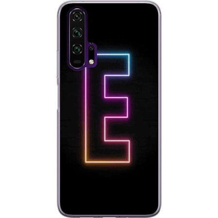 Kompatibel Mobilcover til Honor Honor 20 Pro Minimalistisk neonbogstav E i lyse farver mod mørk baggrund i moderne og stilren design