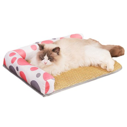 Sommer Kjøle seng for kjæledyr med rottingmatte Kjølematte, L(23.62x17.71x1.1) KLB