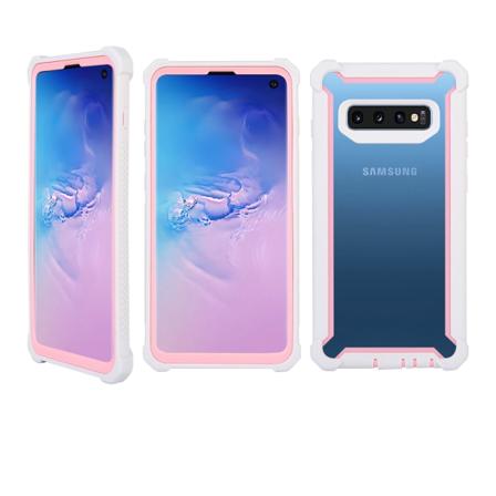 Samsung Galaxy S10e - Effektiv EXXO Beskyttelsesveske Hjørnebeskyttelse Rosa + Vit