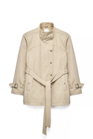 Alexia x NA-KD kurzer Trenchcoat mit großen Schulterpolstern - Trenchcoats - Beige - EU 34