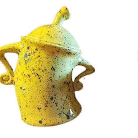 (Gul) Burk med attityd, fräck förvaringsburk, rolig, stor kapacitet, hållbar, stilren keramikkruka med lufttätt lock för köket