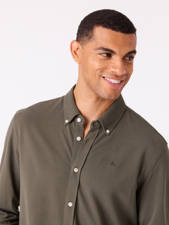 Jean Paul - Dominique pique skjorte - Herre - Grønn - Skjorter - XXXL