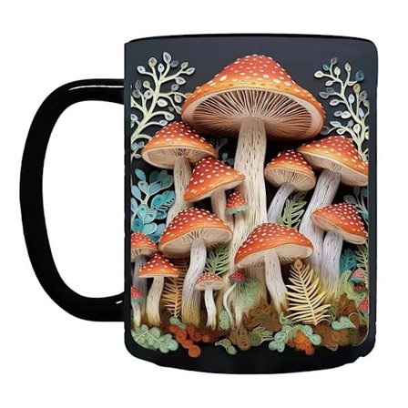 Kaffekop med svampe, keramisk tekop til kvinder, nyhedskrus, egnet til hjemmekøkken