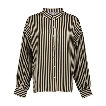 Geisha Blouse Striped , Zwart , Dames , Maat: L
