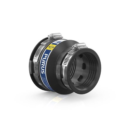Purus Flexi 3032530 Gumminippel svart, med slangeklemmer, Innendørsavløp