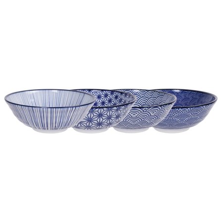 Tokyo design studio Nippon Blue skål 21 cm. 4 stk. - Blå | KitchenOne