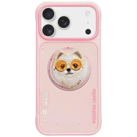 Nimmy Glasses Cool Dog MagSafe-etui for iPhone 17 Pro - Rosa