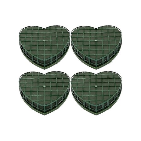 4 stk. Hjerteformede skumblokke Grøn Blomster Ler Hjerteformede Mursten Kunstige Med Sugekop