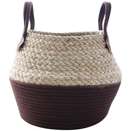 Taitettava merileväkudottu meriruoho ruukku punottu kori kasvi puutarhan sisustus tarvikkeet säilytys, M