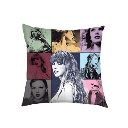 Taylor Swift -tyynynpäällinen, neliön muotoinen koristetyynynpäällinen, musiikkifaneille, lahja, auton sohvan koriste, kodin sisustus (FMY) B