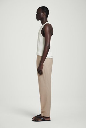 COS Homme Pantalon Droit En Coton in Beige