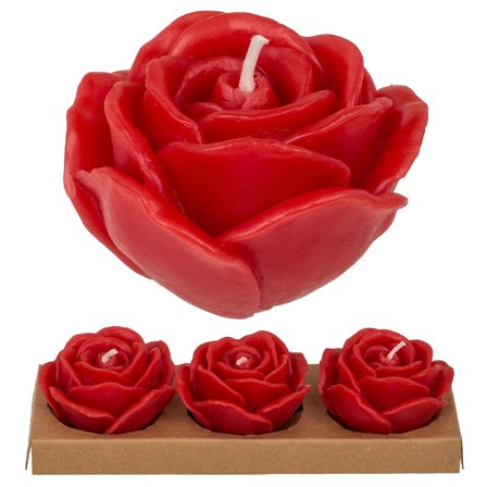 Stearinljus Röda Rosor 3-pack